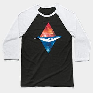 Space Time Whale Baseball T-Shirt